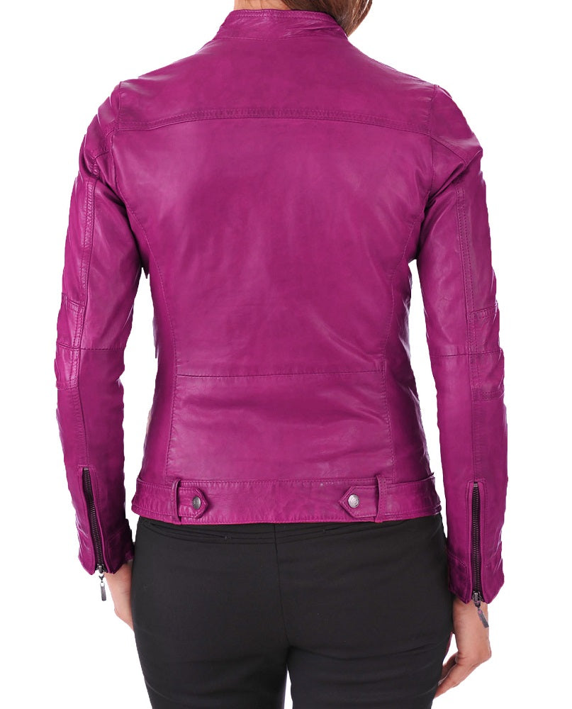 Women Lambskin Genuine Leather Jacket WJ 68 freeshipping - SkinOutfit