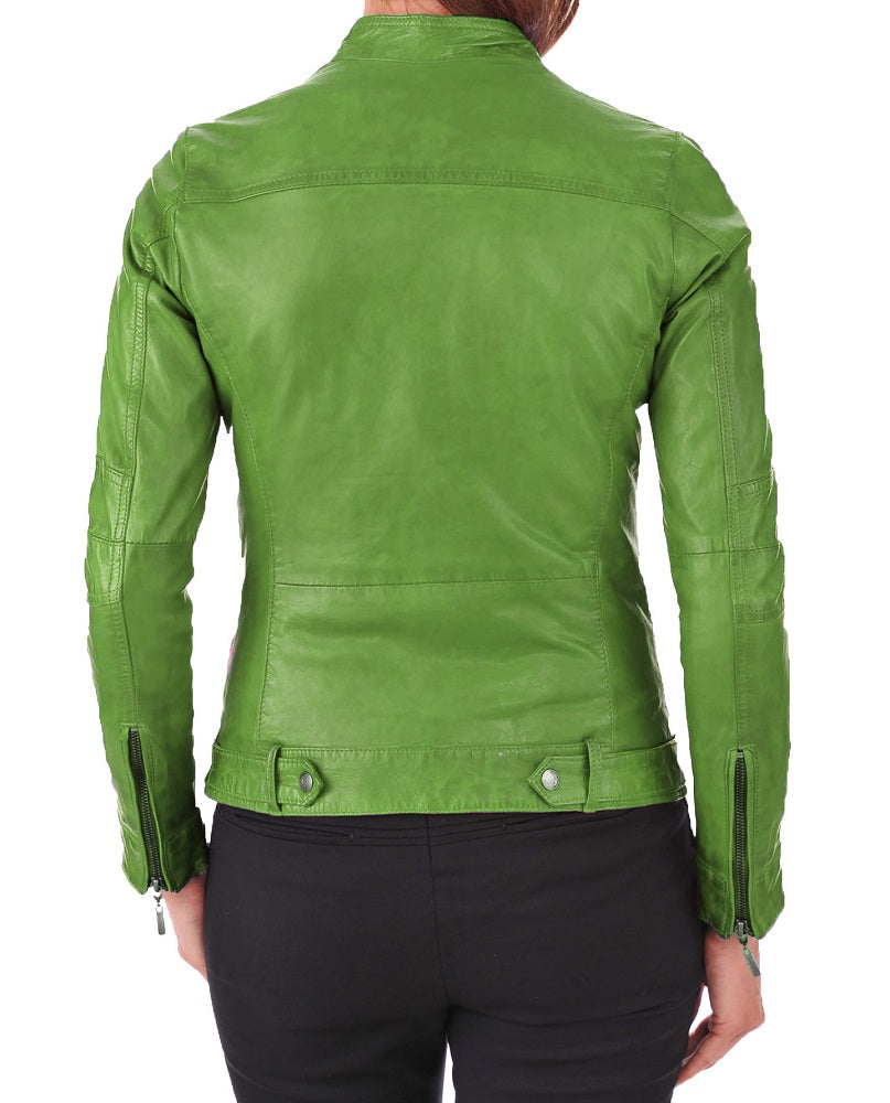 Women Lambskin Genuine Leather Jacket WJ 70 freeshipping - SkinOutfit