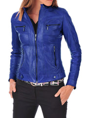 Women Lambskin Genuine Leather Jacket WJ 75 SkinOutfit