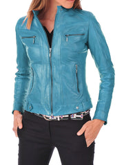 Women Lambskin Genuine Leather Jacket WJ 76 freeshipping - SkinOutfit