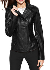 Women Lambskin Genuine Leather Jacket WJ 77 freeshipping - SkinOutfit