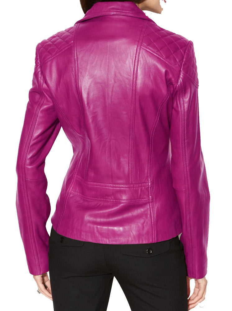 Women Lambskin Genuine Leather Jacket WJ 79 freeshipping - SkinOutfit