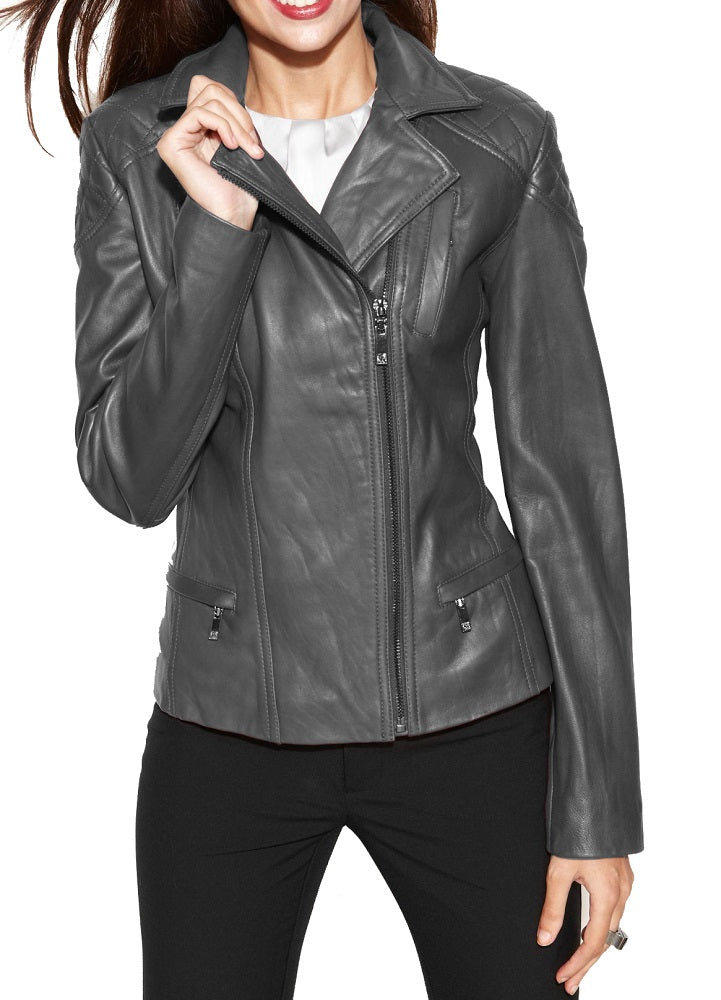 Women Lambskin Genuine Leather Jacket WJ 80 freeshipping - SkinOutfit