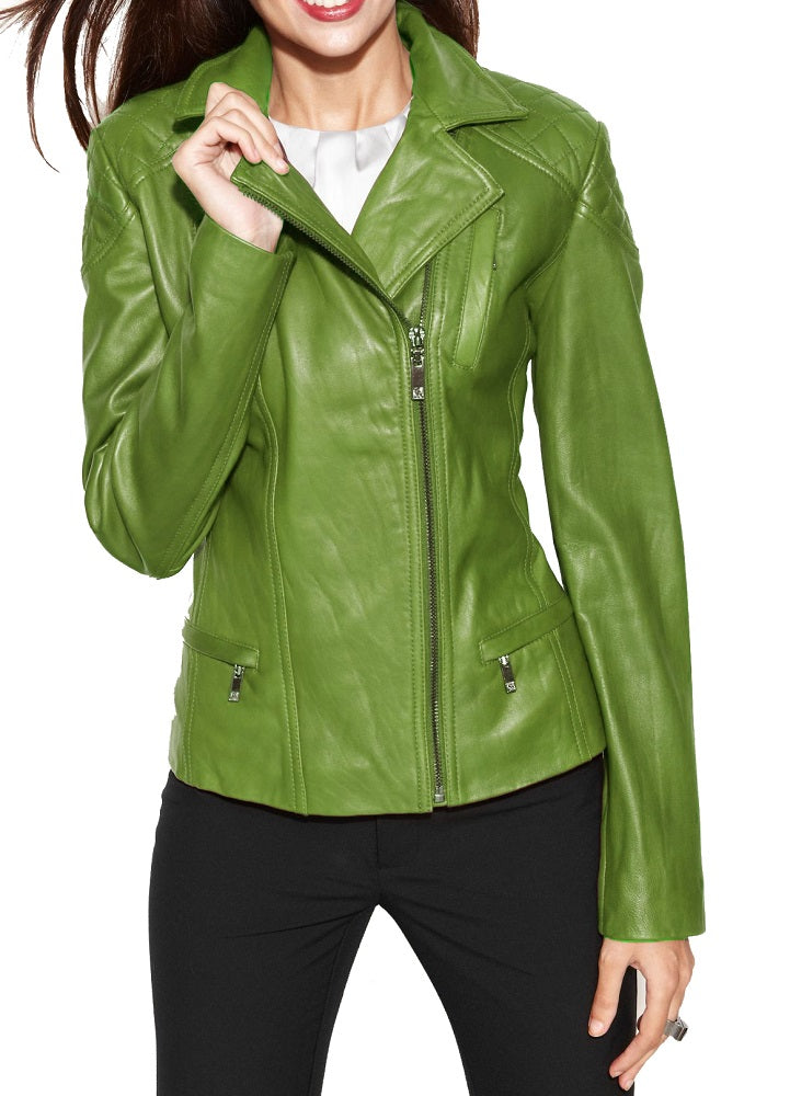 Women Lambskin Genuine Leather Jacket WJ 81 freeshipping - SkinOutfit