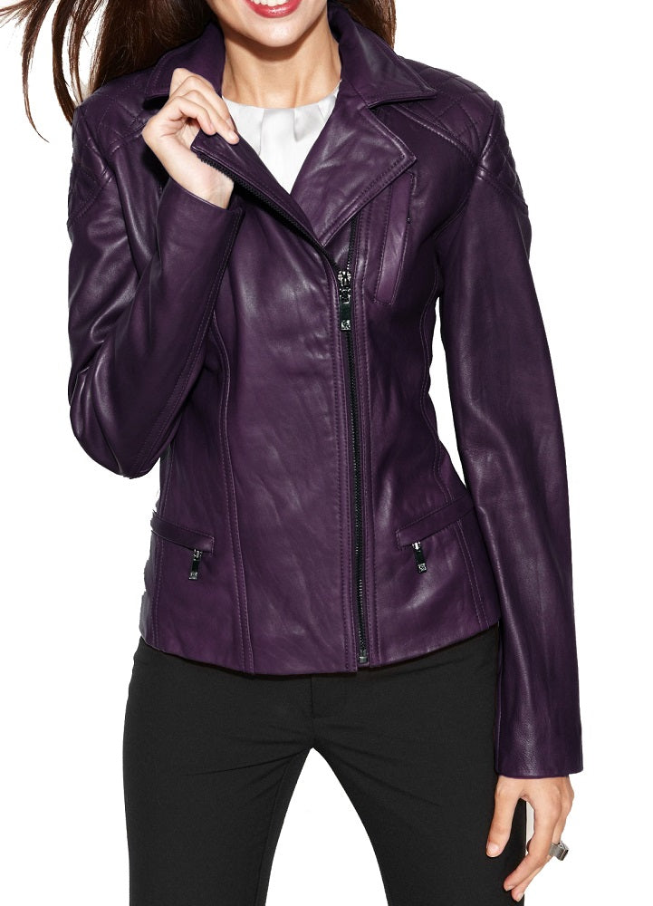 Women Lambskin Genuine Leather Jacket WJ 83 freeshipping - SkinOutfit