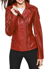 Women Lambskin Genuine Leather Jacket WJ 84 freeshipping - SkinOutfit