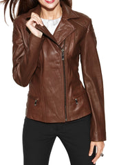 Women Lambskin Genuine Leather Jacket WJ 86 freeshipping - SkinOutfit