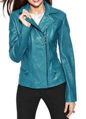 Women Lambskin Genuine Leather Jacket WJ 87 freeshipping - SkinOutfit
