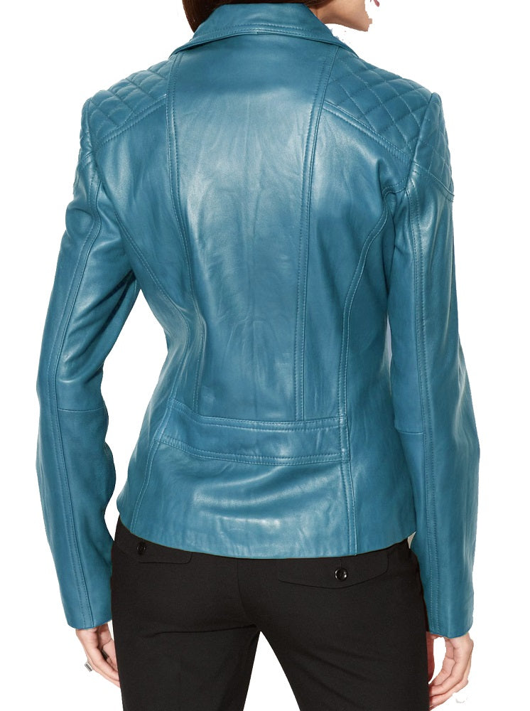 Women Lambskin Genuine Leather Jacket WJ 87 freeshipping - SkinOutfit