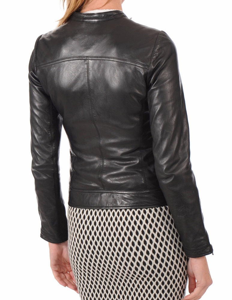Women Lambskin Genuine Leather Jacket WJ 89 freeshipping - SkinOutfit