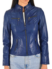 Women Lambskin Genuine Leather Jacket WJ 90 SkinOutfit