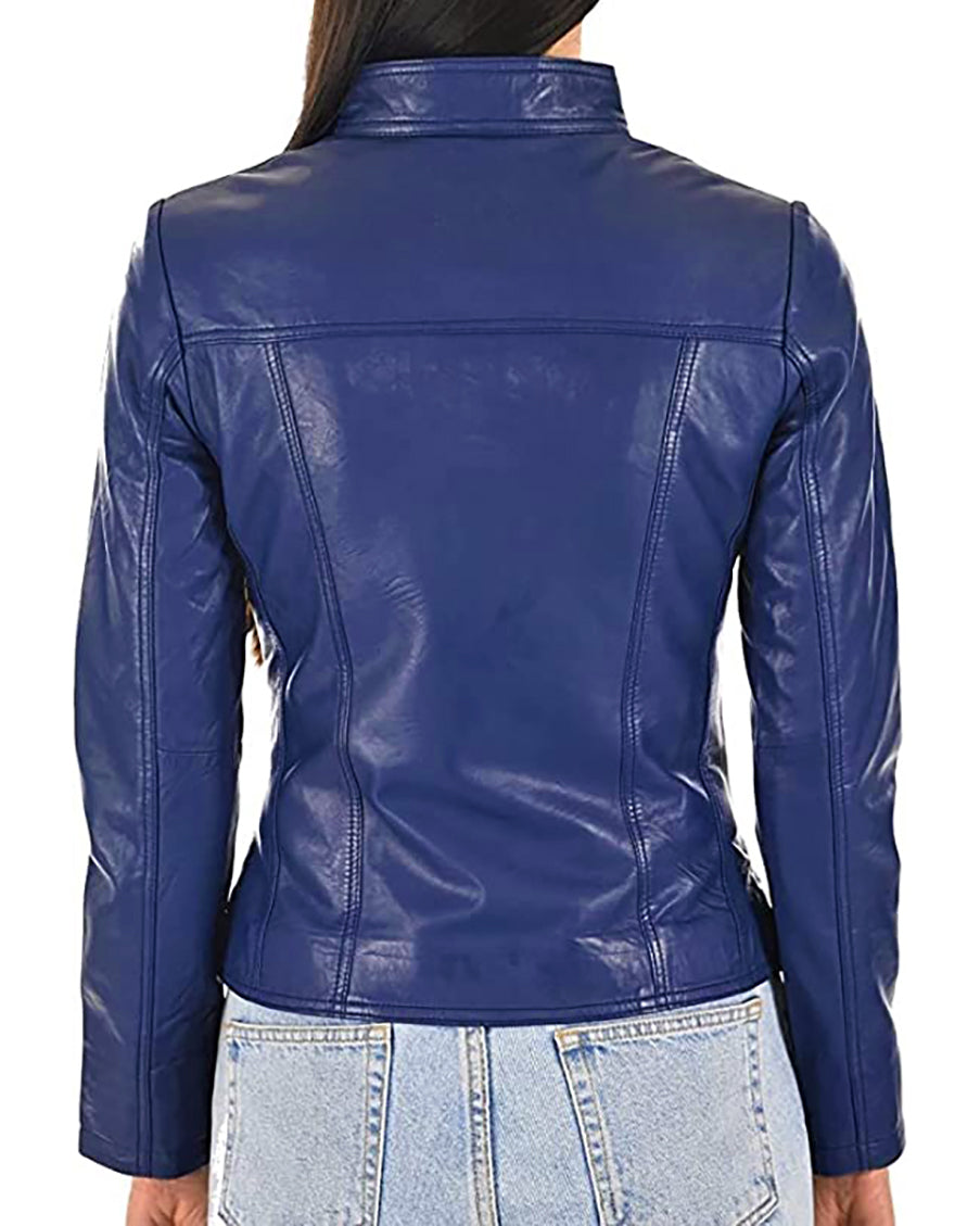 Women Lambskin Genuine Leather Jacket WJ 90 SkinOutfit