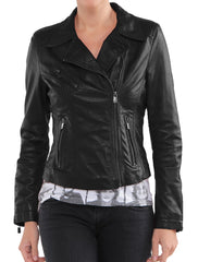 Women Lambskin Genuine Leather Jacket WJ 91 freeshipping - SkinOutfit