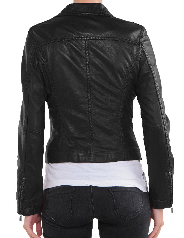 Women Lambskin Genuine Leather Jacket WJ 91 freeshipping - SkinOutfit