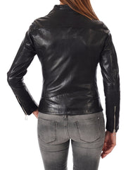 Women Lambskin Genuine Leather Jacket WJ 93 freeshipping - SkinOutfit