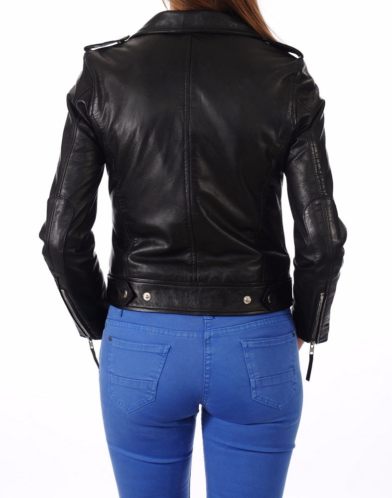 Women Lambskin Genuine Leather Jacket WJ 95 freeshipping - SkinOutfit