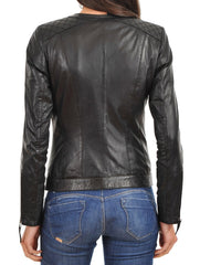 Women Lambskin Genuine Leather Jacket WJ150 SkinOutfit