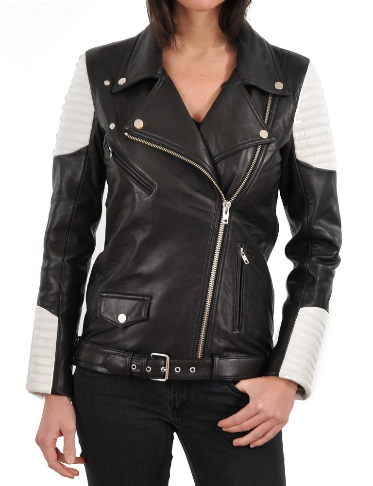 Women Lambskin Genuine Leather Jacket WJ151 SkinOutfit