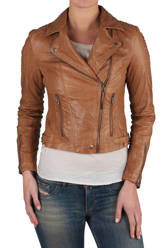 Women Lambskin Genuine Leather Jacket WJ153 SkinOutfit