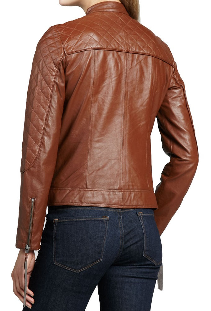 Women Lambskin Genuine Leather Jacket WJ155 SkinOutfit