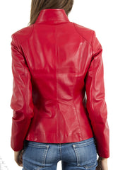 Women Lambskin Genuine Leather Jacket WJ157 SkinOutfit