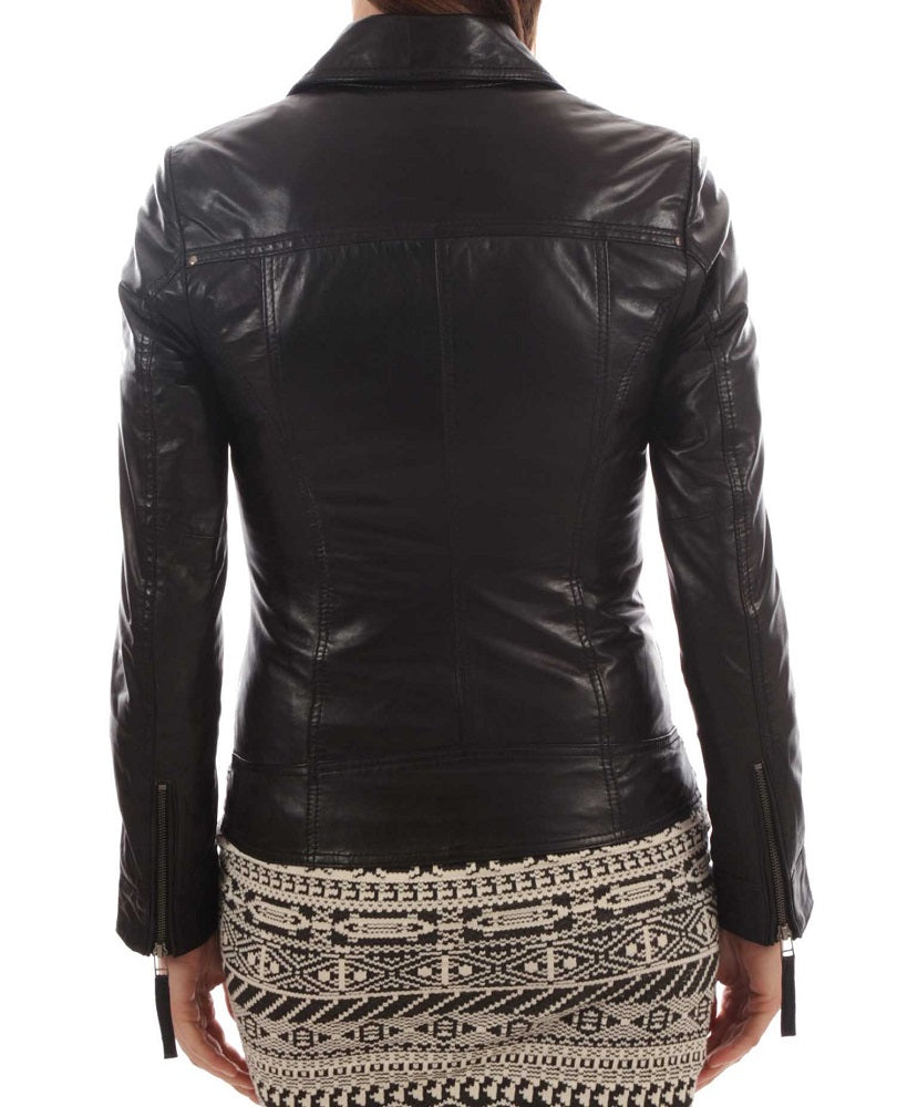 Women Lambskin Genuine Leather Jacket WJ160 SkinOutfit