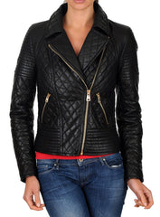 Women Lambskin Genuine Leather Jacket WJ261 SkinOutfit