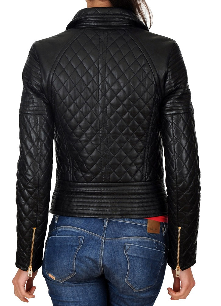 Women Lambskin Genuine Leather Jacket WJ261 SkinOutfit