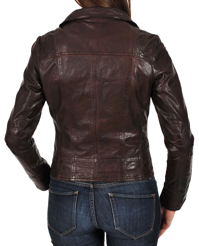 Women Lambskin Genuine Leather Jacket WJ164 SkinOutfit
