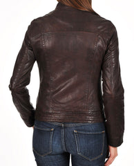 Women Lambskin Genuine Leather Jacket WJ165 SkinOutfit