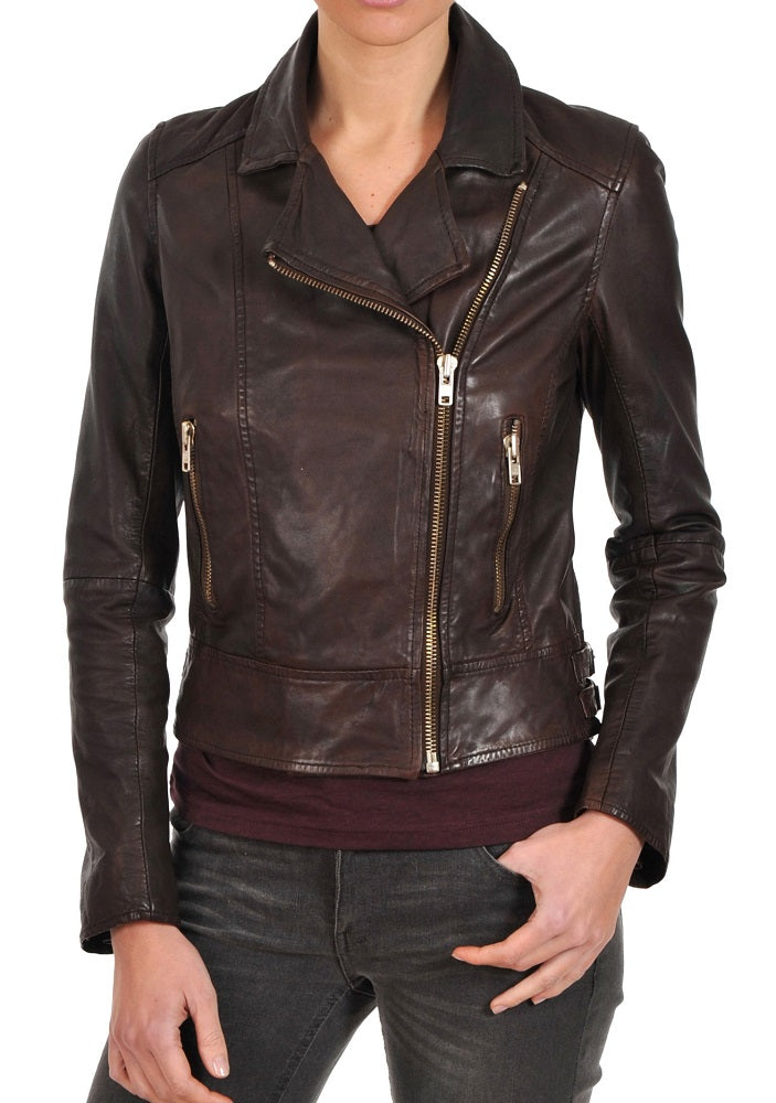 Women Lambskin Genuine Leather Jacket WJ167 SkinOutfit
