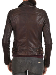 Women Lambskin Genuine Leather Jacket WJ167 SkinOutfit