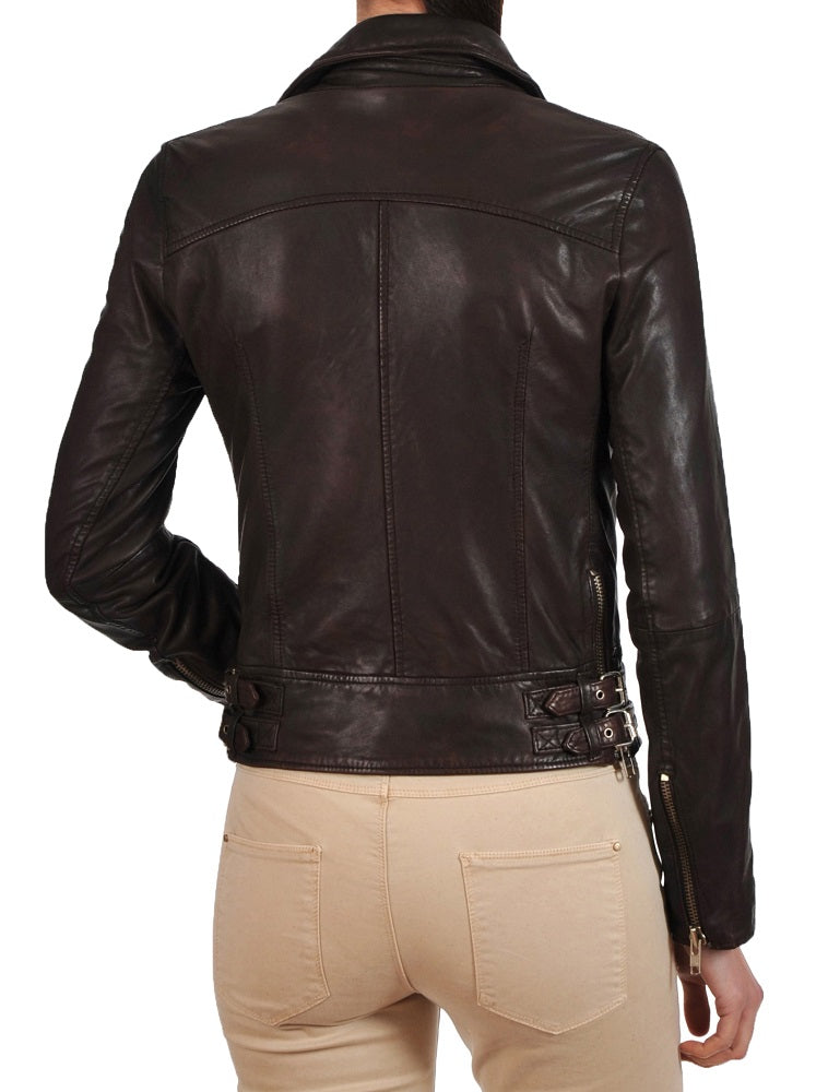 Women Lambskin Genuine Leather Jacket WJ168 SkinOutfit