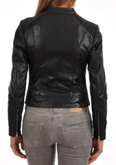 Women Lambskin Genuine Leather Jacket WJ171 SkinOutfit