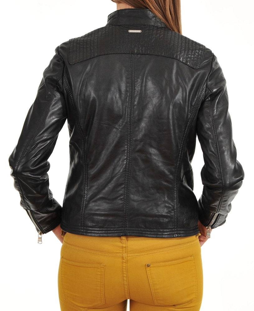 Women Lambskin Genuine Leather Jacket WJ172 SkinOutfit