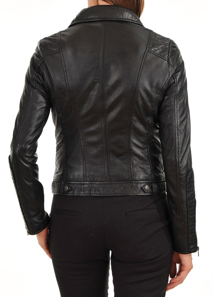 Women Lambskin Genuine Leather Jacket WJ173 SkinOutfit