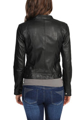 Women Lambskin Genuine Leather Jacket WJ175 SkinOutfit