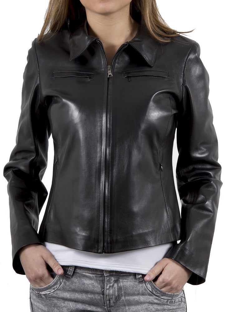Women Lambskin Genuine Leather Jacket WJ180 SkinOutfit