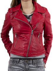Women Lambskin Genuine Leather Jacket WJ183 SkinOutfit
