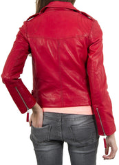 Women Lambskin Genuine Leather Jacket WJ186 SkinOutfit