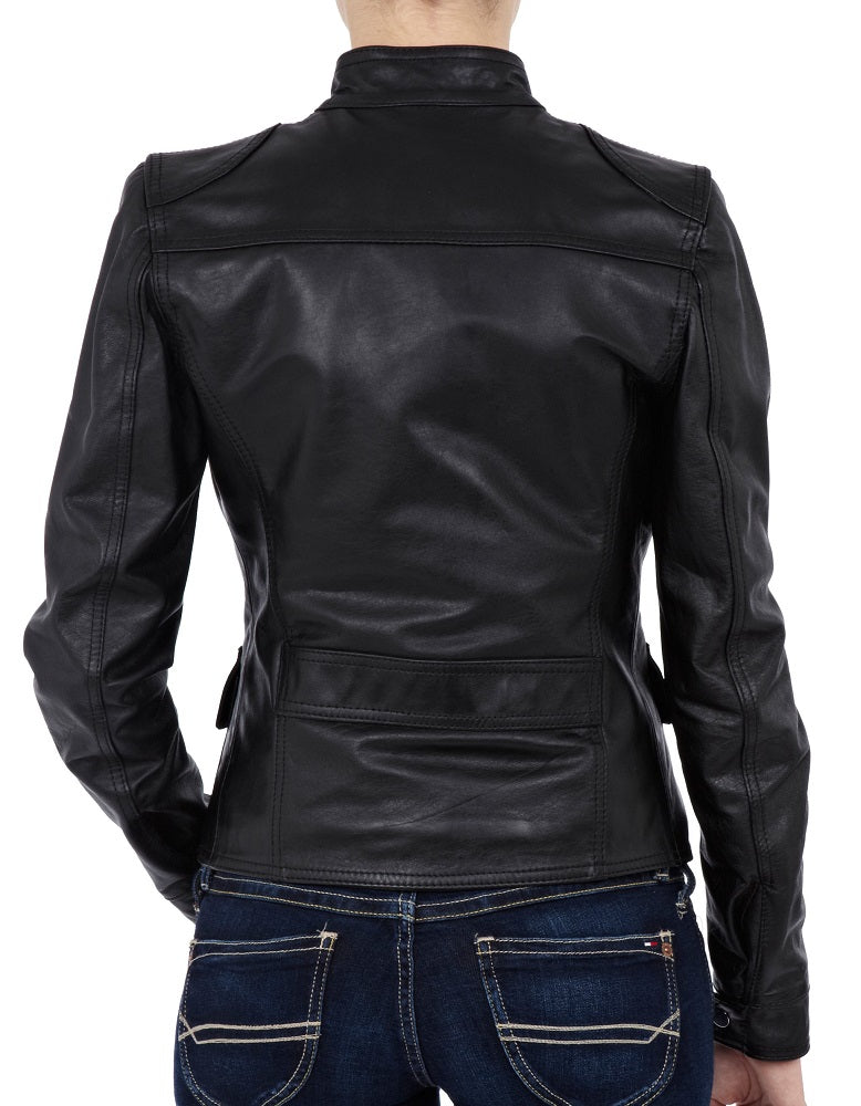 Women Lambskin Genuine Leather Jacket WJ193 SkinOutfit