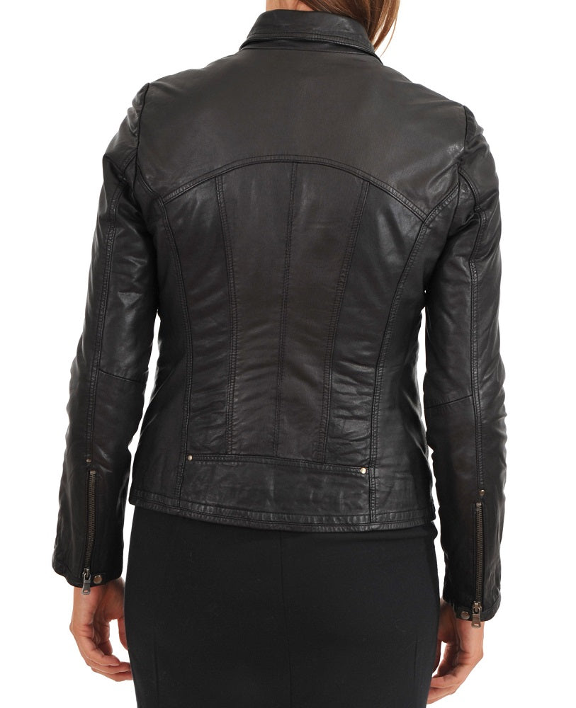 Women Lambskin Genuine Leather Jacket WJ194 SkinOutfit
