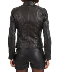 Women Lambskin Genuine Leather Jacket WJ197 SkinOutfit