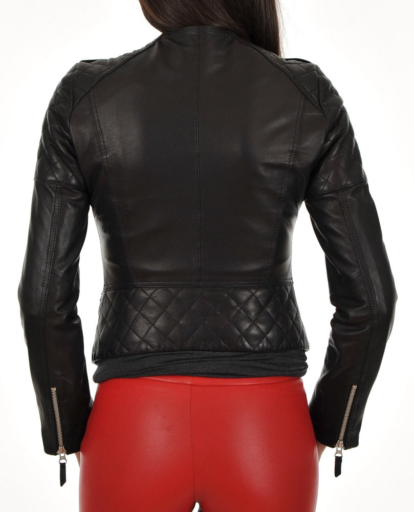 Women Lambskin Genuine Leather Jacket WJ201 SkinOutfit