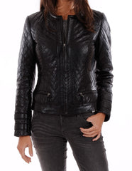 Women Lambskin Genuine Leather Jacket WJ202 SkinOutfit