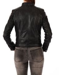 Women Lambskin Genuine Leather Jacket WJ203 SkinOutfit