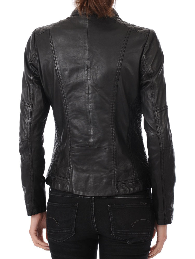 Women Lambskin Genuine Leather Jacket WJ204 SkinOutfit