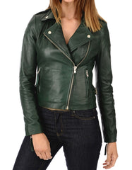 Women Lambskin Genuine Leather Jacket WJ206 SkinOutfit