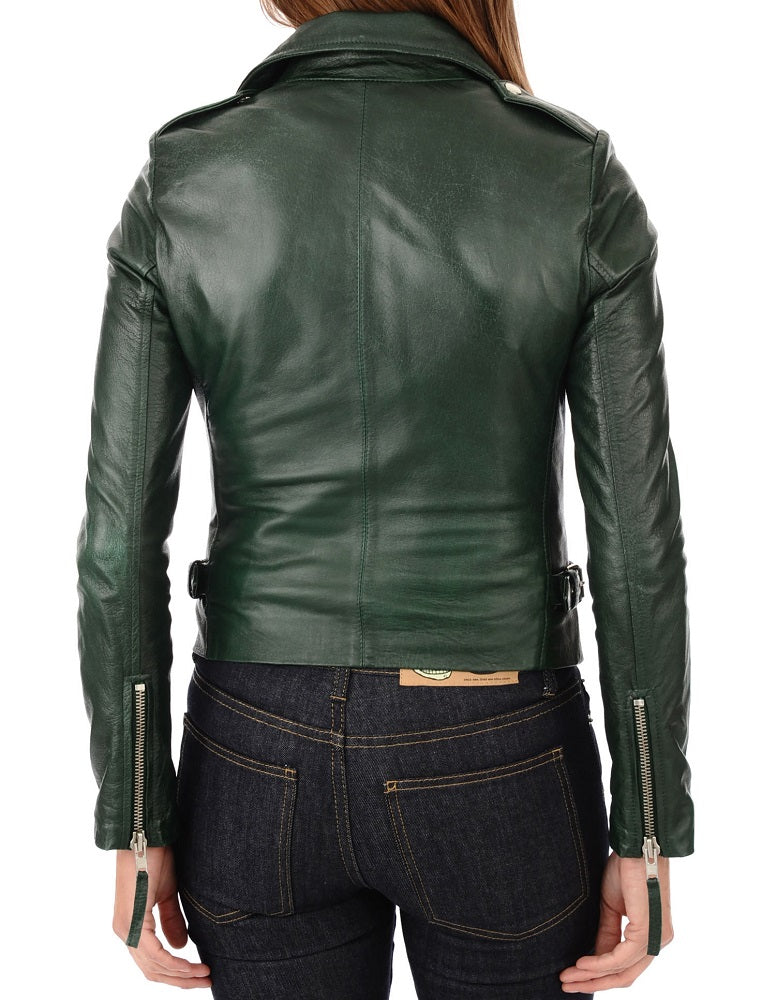 Women Lambskin Genuine Leather Jacket WJ206 SkinOutfit