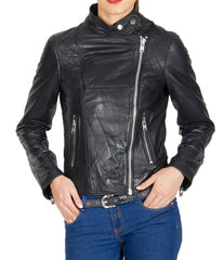 Women Lambskin Genuine Leather Jacket WJ211 SkinOutfit
